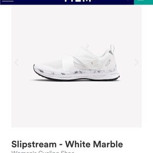 TIEM Women's White Marble Spin/Cycling Shoes with Cleats